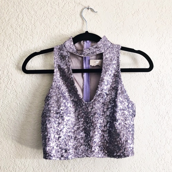 sequin choker top
